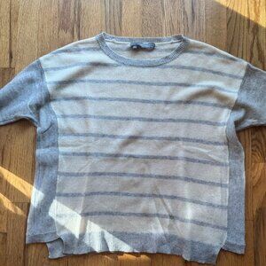 360 Sweater Cashmere Stripe 3/4 Sleeve Sweater